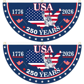 Generic 2PCS 250th Anniversary flag on front door for patriotic porch display