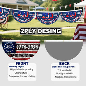 Generic 250th Anniversary flag wall hanging with bold 1776 2026 design for celebration