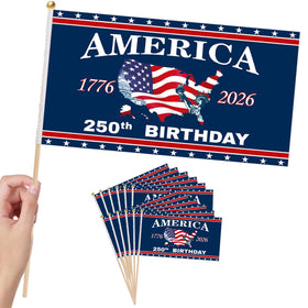 Generic 250th anniversary small-stick flag for outdoor display