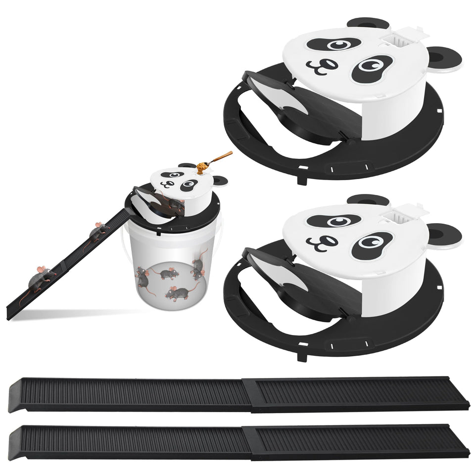 Generic 2-pack mouse traps bucket shows automatic reset for easy pest control