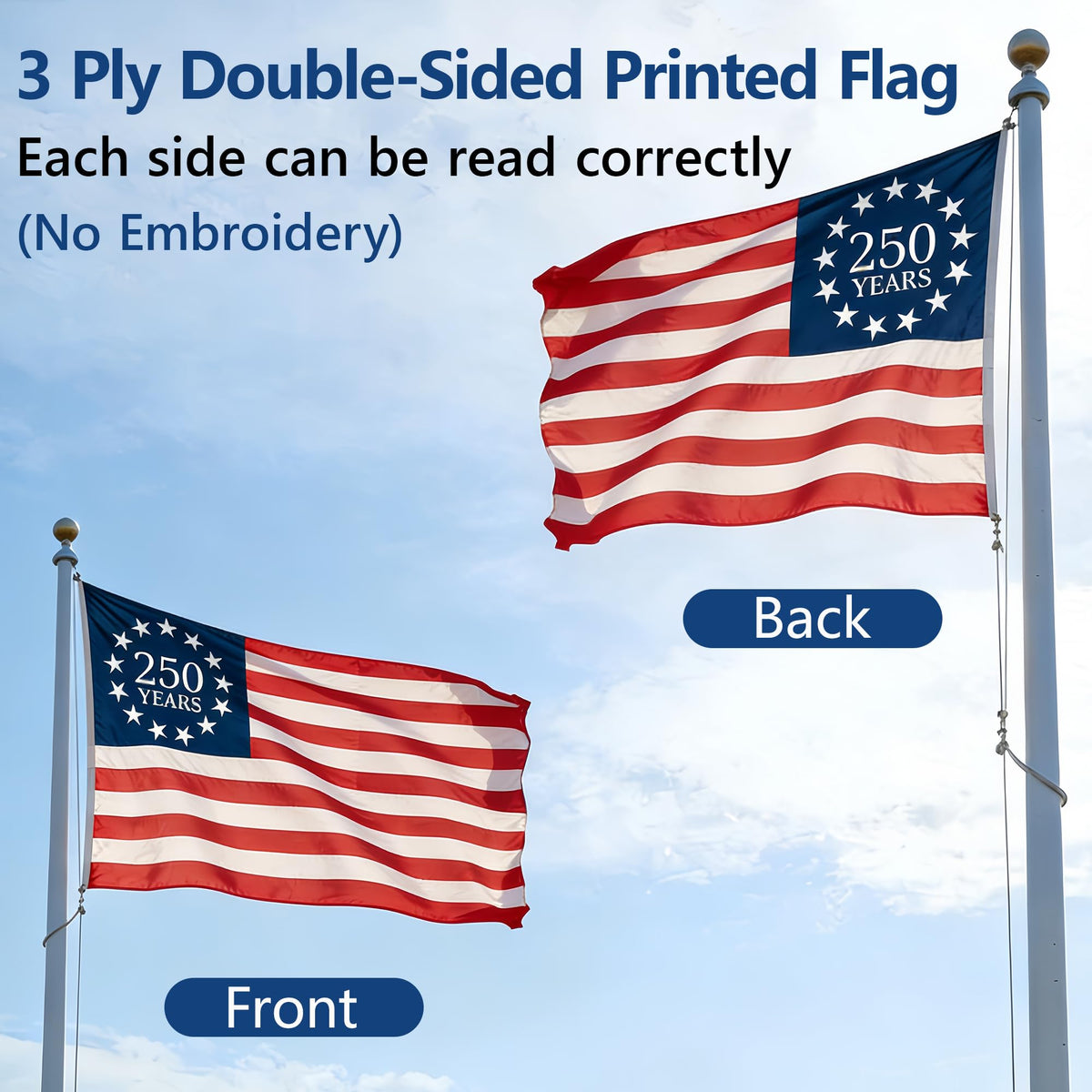 Generic 3x5 ft flag with brass grommets for sturdy hanging.