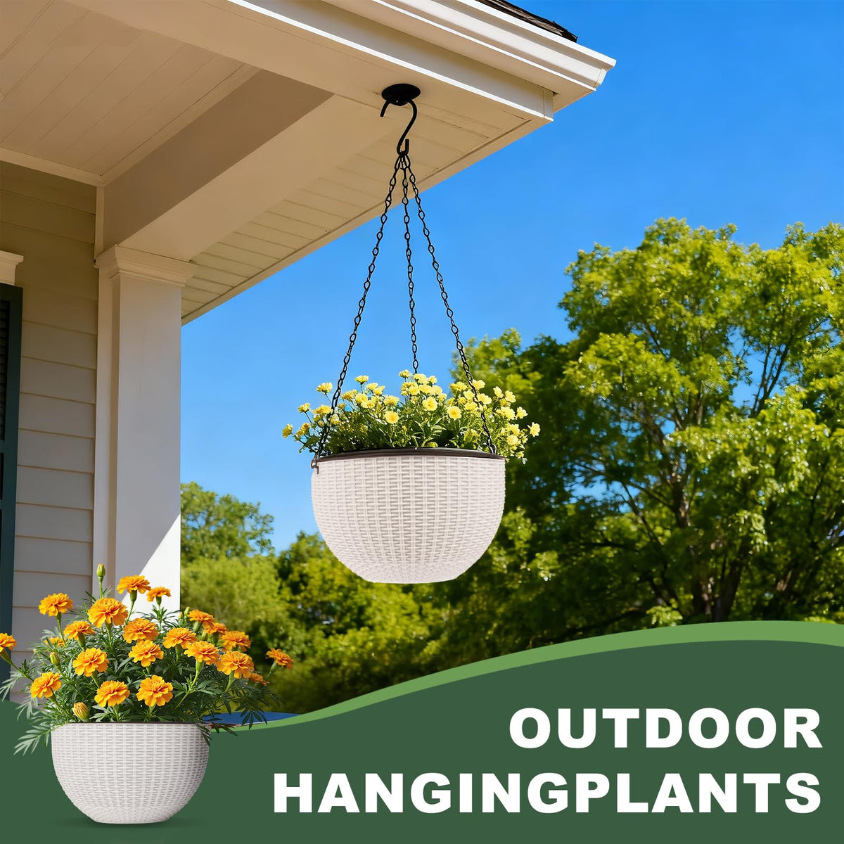 Generic planter showcases durable resin and wear-resistance for long-lasting use.