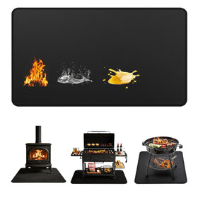 Generic 48x30 under-grill mat protecting decks during outdoor grilling.
