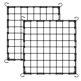 Generic 4x4-ft elastic trellis net supports climbing plants in a garden setup.