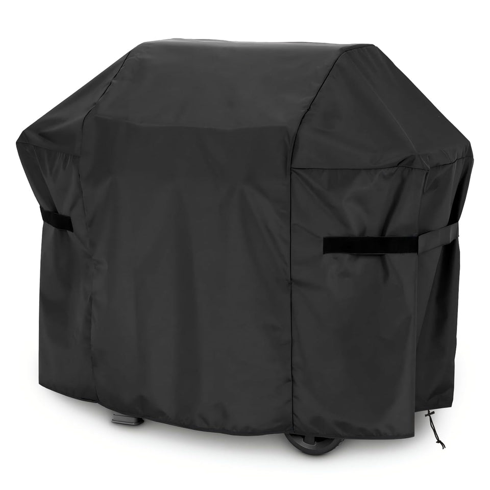 Generic 52-Inch grill cover on Weber Spirit 4-burner protects from elements and dust