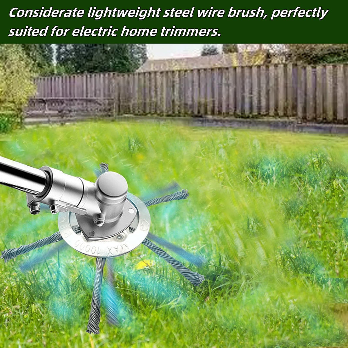 Generic six-blade wire brush trimmer head designed for durable edging on driveways and patios