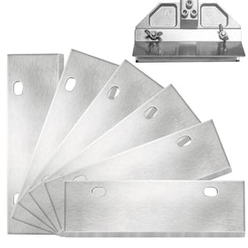 Generic 6in stainless steel griddle scraper blade pack6 for heavy-duty removal of burnt-on residue