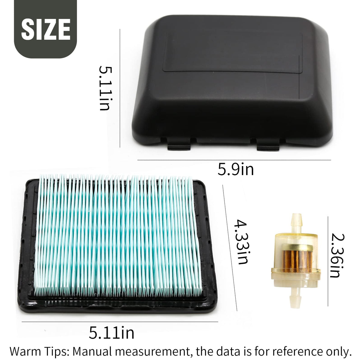 Generic air filter element 17211-ZL8-023 close-up showing pleated media for filtration.