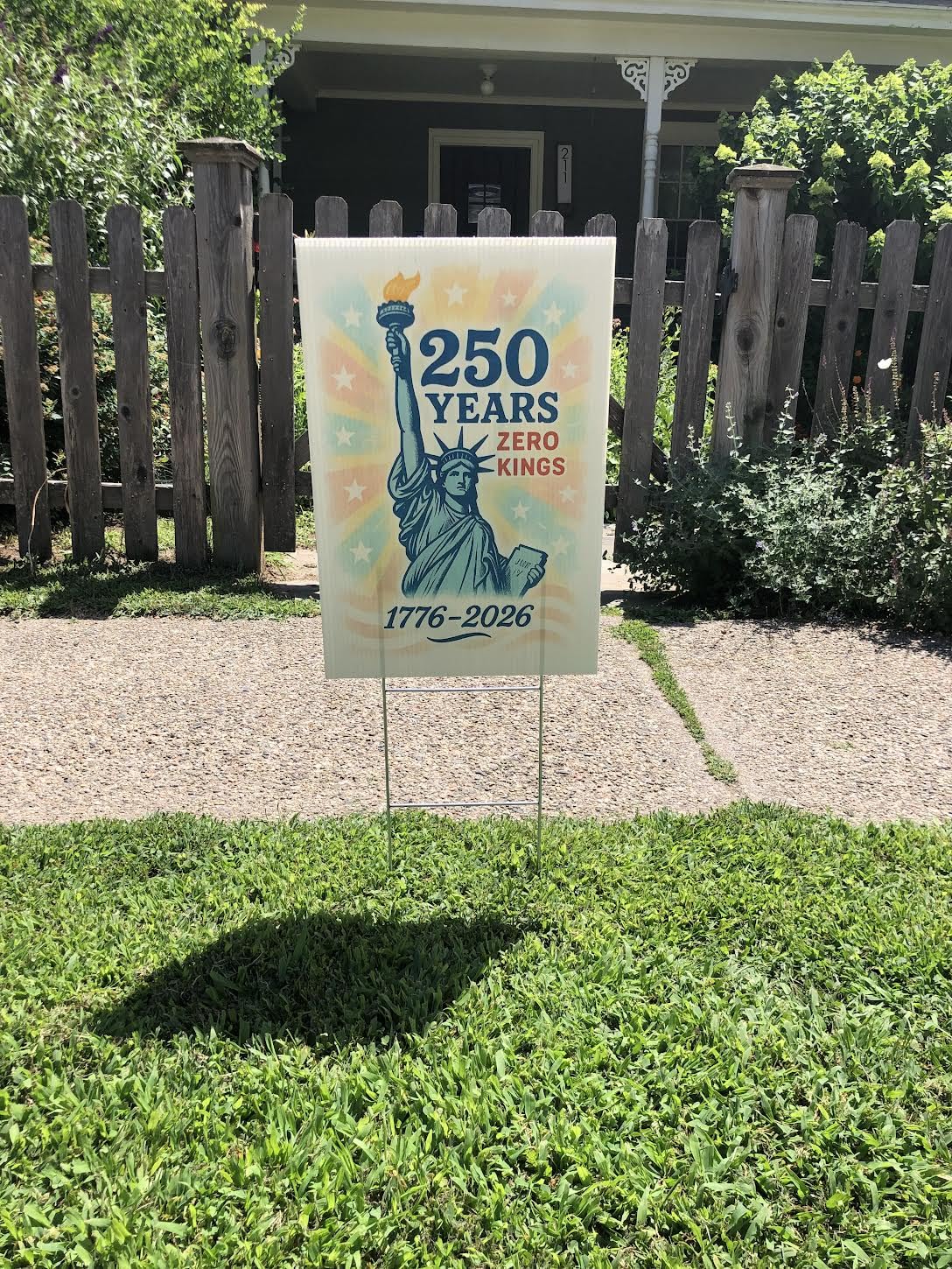 Generic America 250th anniversary lawn sign 12x17 size for versatile yard decor.