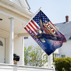 Generic bald eagle fireworks flag 3x5 ideal for patriotic events.