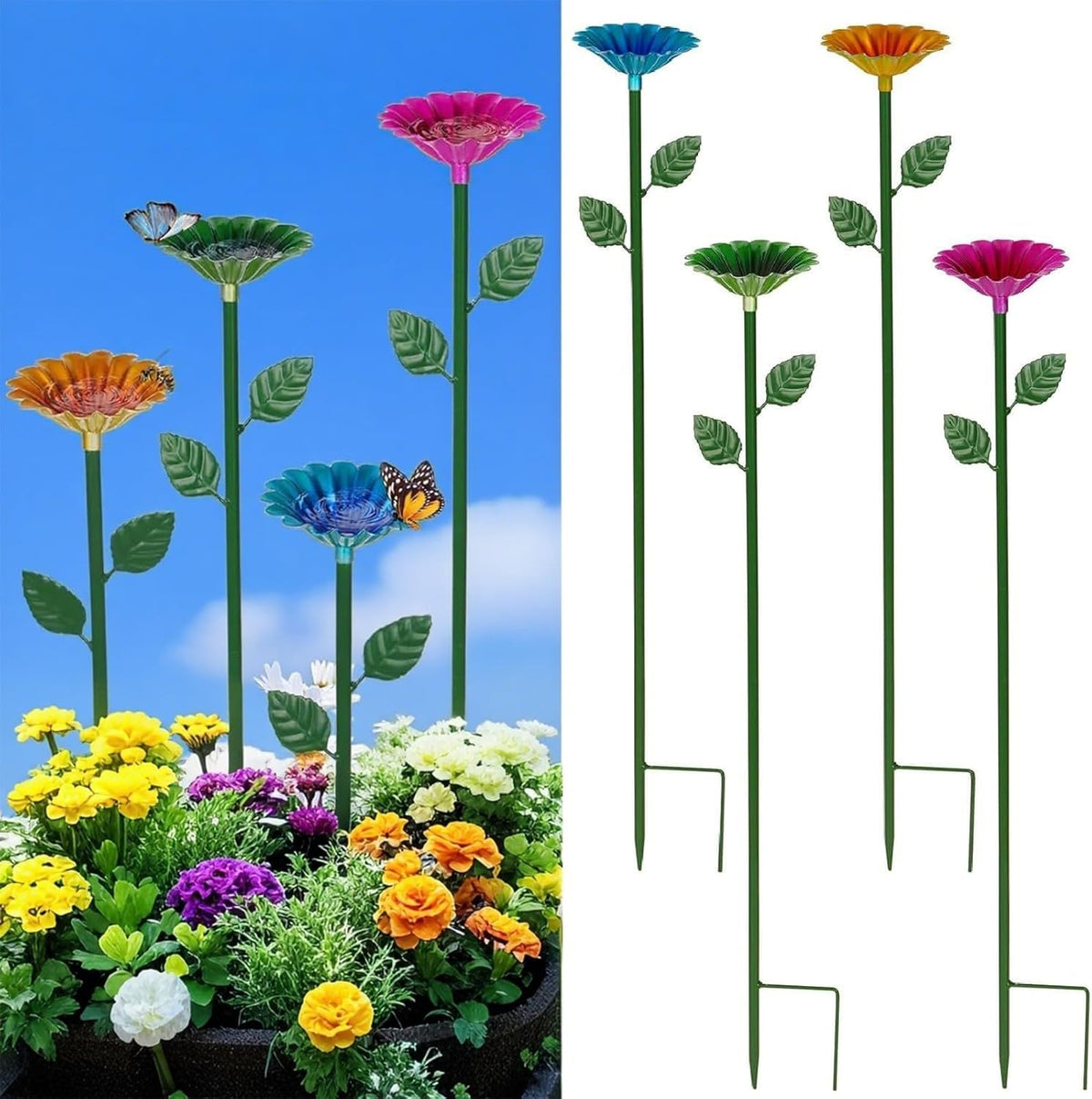 Generic 4-pack bee watering station attracts pollinators in your garden.