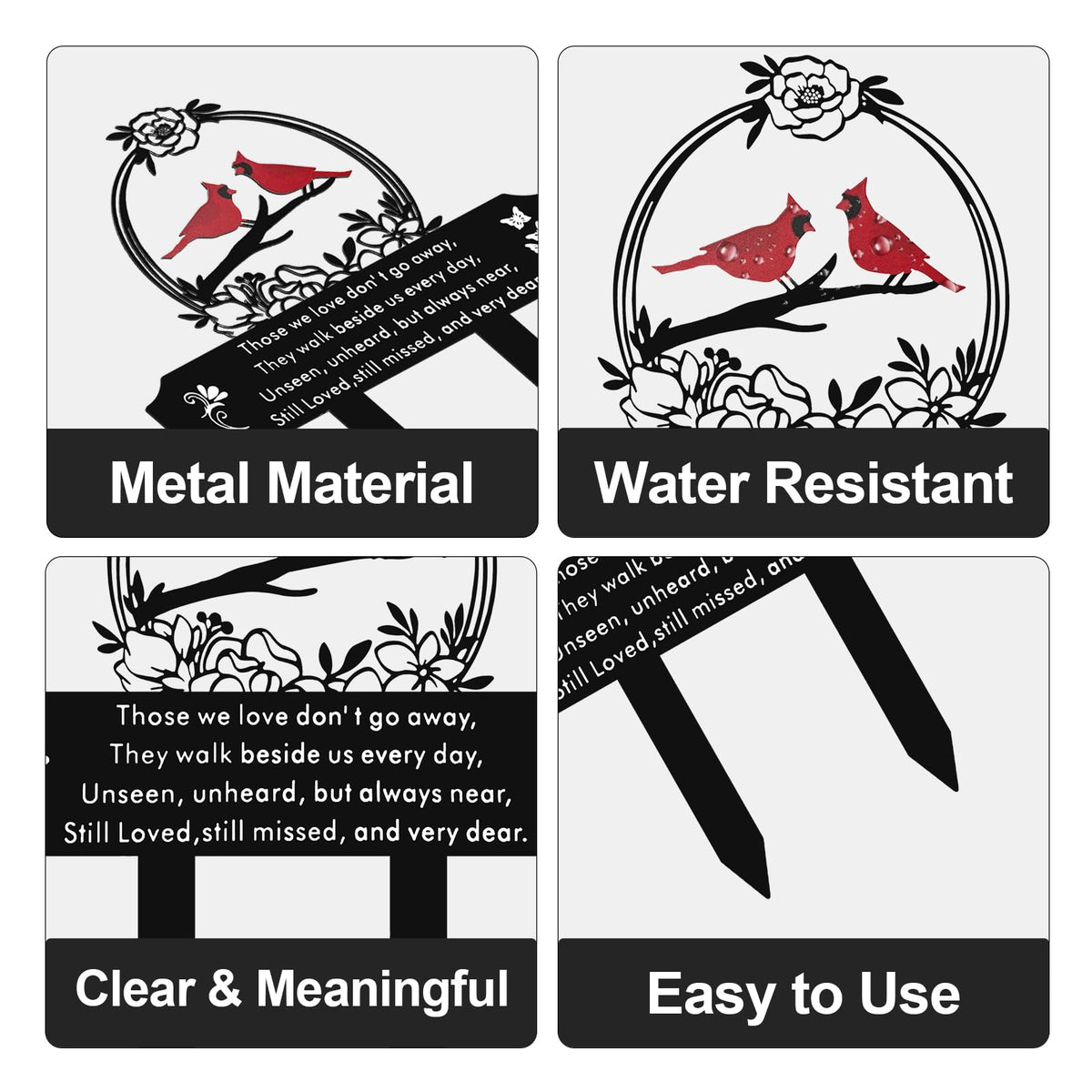 Generic Cardinal Verse Stake offers a heartfelt remembrance in garden spaces.
