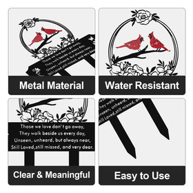 Generic Cardinal Verse Stake offers a heartfelt remembrance in garden spaces.