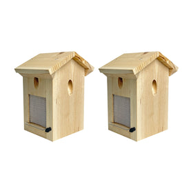 Generic carpenter bee traps outside, 2-pack, front view shows dual-action design.