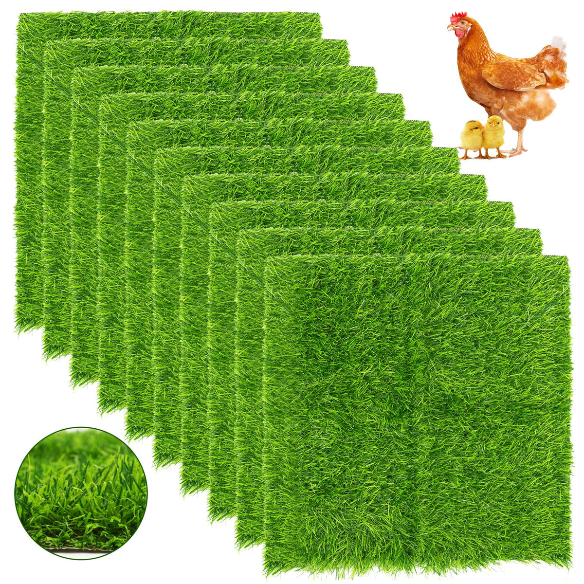 Generic chicken nesting pads 12x12 top view, reusable surface for clean coop nesting