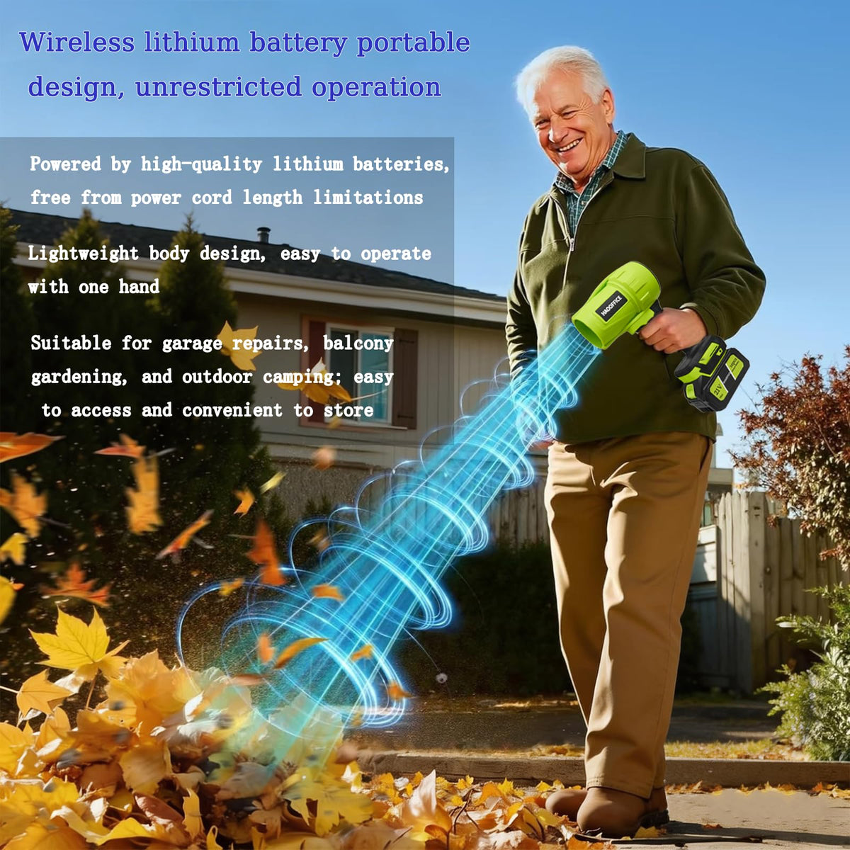 Generic cordless leaf blower helps clean car interiors with ease