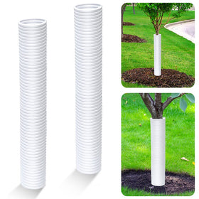 Generic corrugated tree trunk protector shields saplings from animals and equipment.