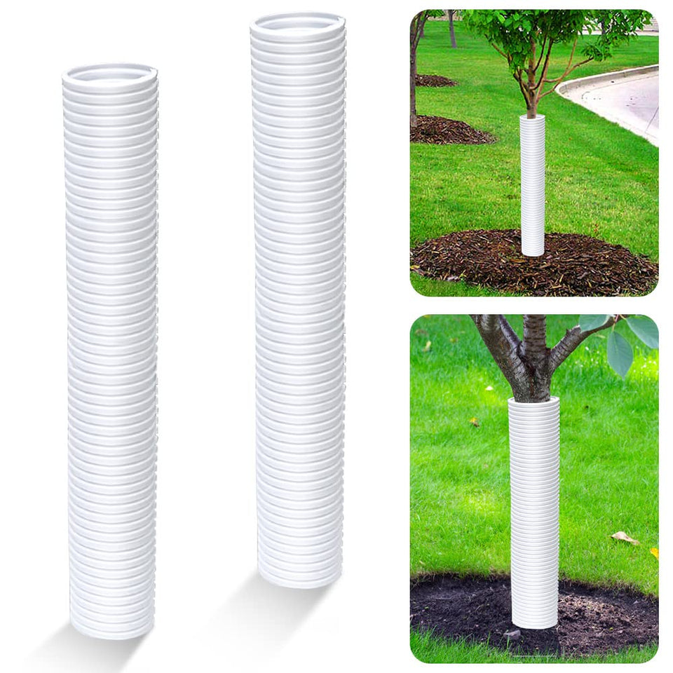 Generic corrugated tree trunk protector shields saplings from animals and equipment.