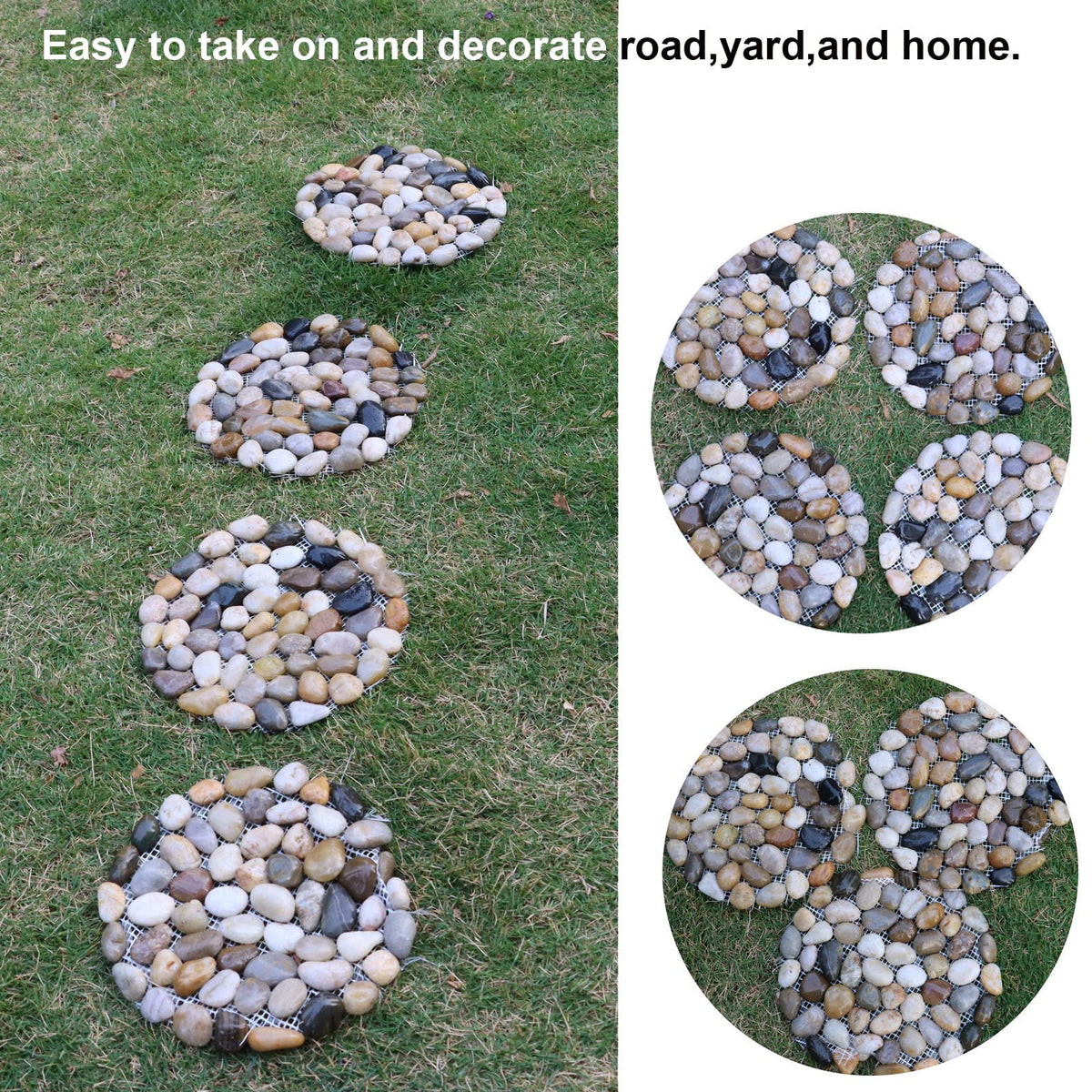 Generic decorative stone pathway kit for outdoor spaces and lawn edging.