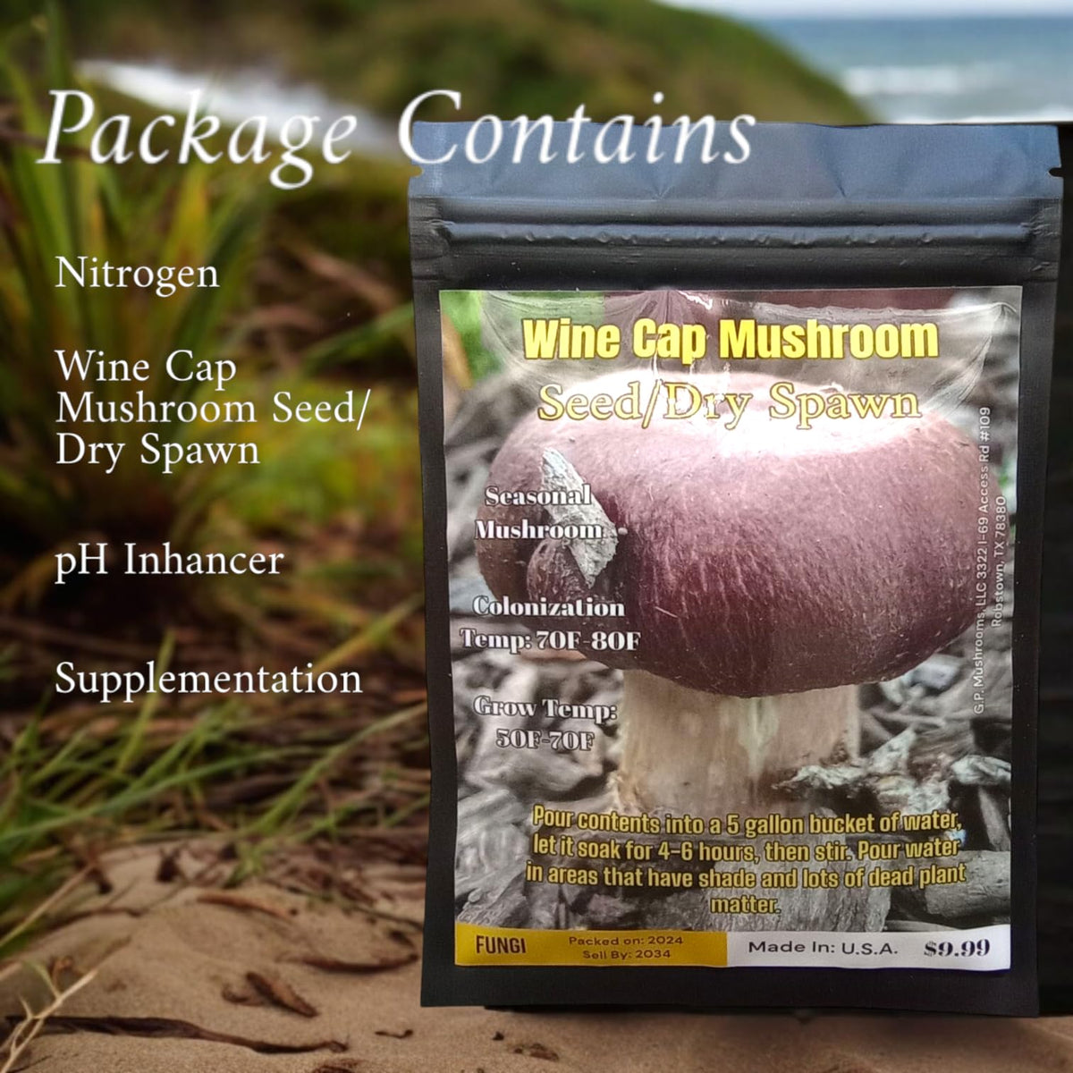 Generic dormant mycelium blend ideal for outdoor garden patches.