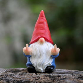 Generic Double Bird Gnome Mini 5-1in front view, quirky lawn decor.