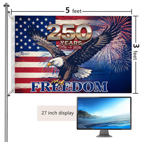 Generic double-sided patriotic banner 3x5 ready for versatile indoor outdoor use.