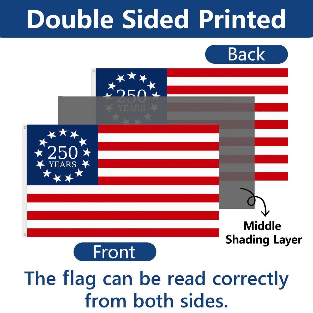 Generic double-sided print ensures front and back are visible.