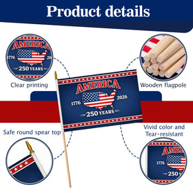 Generic durable small flag sticks for repeated outdoor use