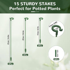 Generic durable stakes suitable for indoor pots and outdoor garden beds
