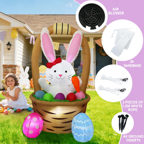 Generic Easter inflatable features an internal fan to stay inflated all day.