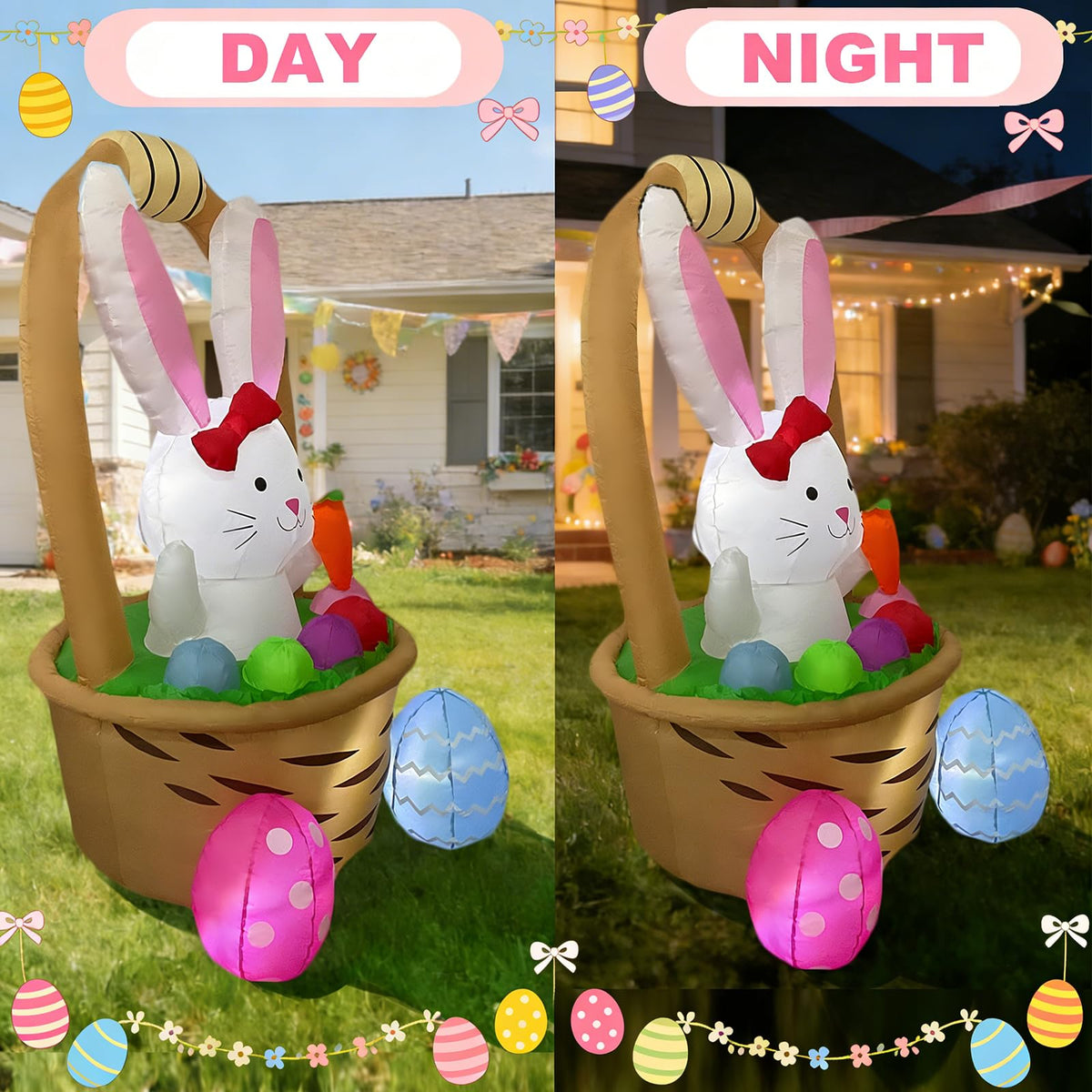 Generic Easter inflatable made of durable polyester for long-lasting outdoor use.