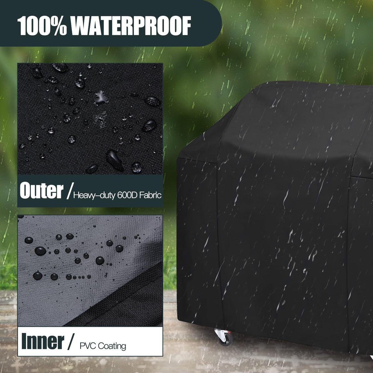 Easy-clean surface allows quick rinse away dirt after outdoor use