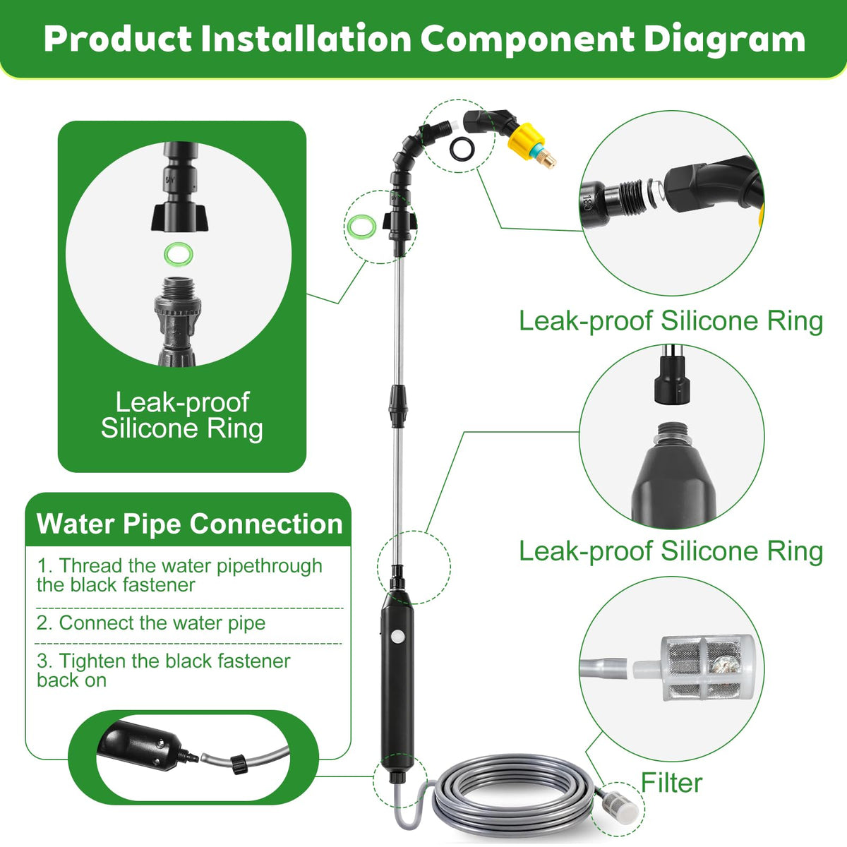 Generic Electric High Reach Waterer Type-C rechargeable power with long runtime