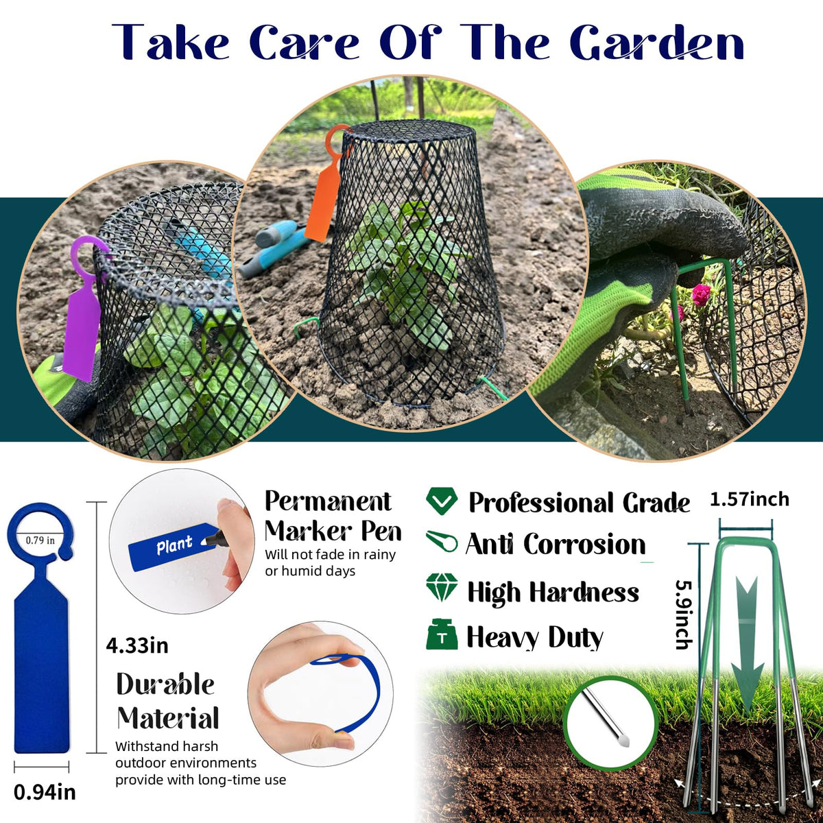 Generic Feel Natural anti-rust chicken wire cover shields outdoor plants.