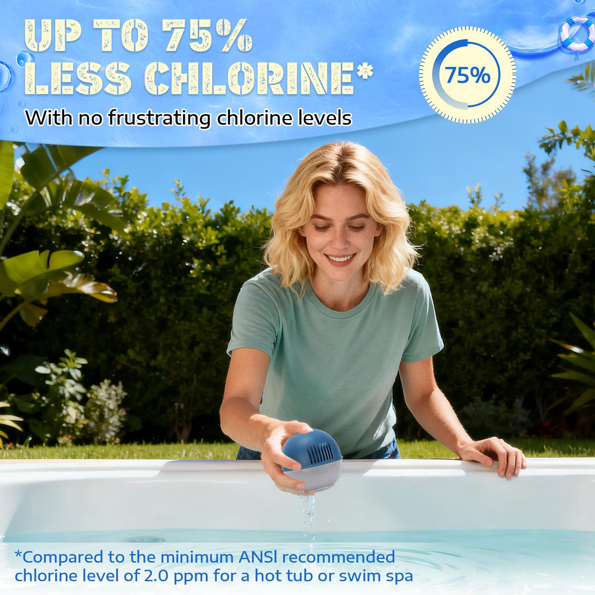 Generic Frog Ease floating system in use during spa cycle.