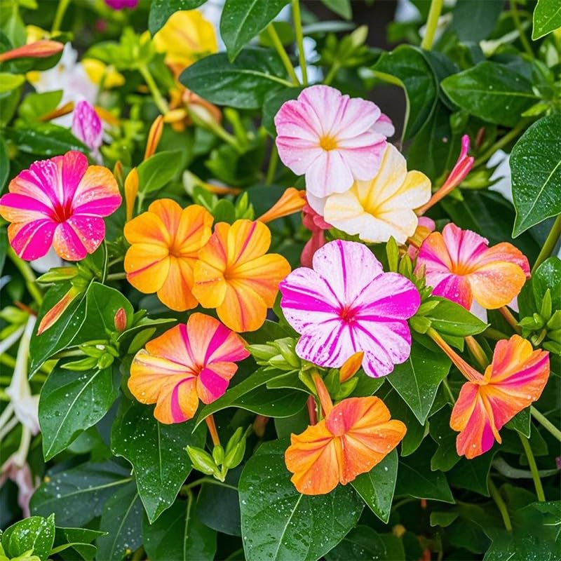 Generic four o'clock seeds ideal for containers with vivid, compact blooms.