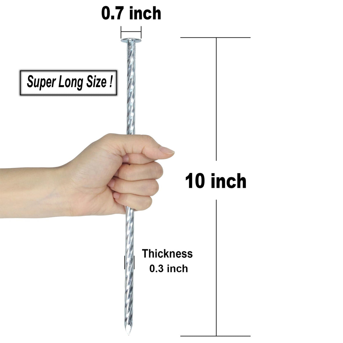 Generic galvanized landscape edge anchor, top view, easy to install and identify