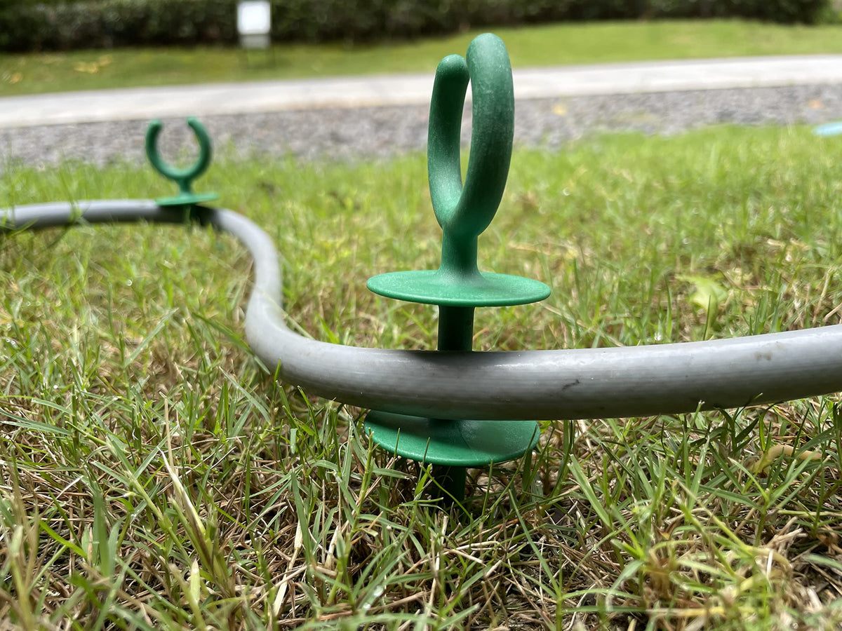 Generic garden hose guide installation easy, quick secure mounting.
