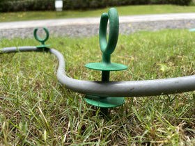 Generic garden hose guide installation easy, quick secure mounting.