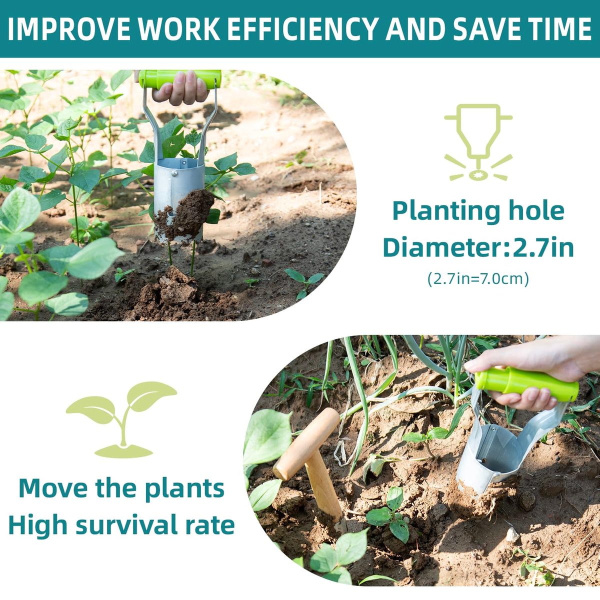 Durable build ideal for planting, transplanting, and moving small plants.