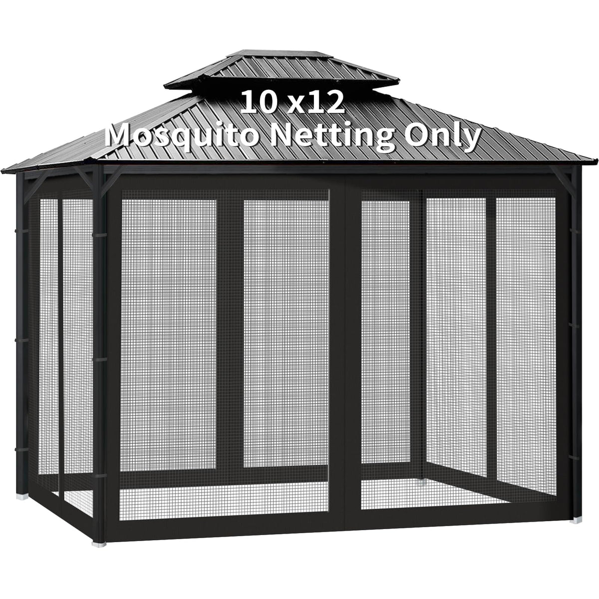 Generic Gazebo netting 10x12 panel assembly shows sturdy mesh and weather-ready fabric