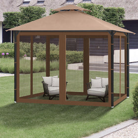 Generic Gazebo brown netting complements patios while blocking pests