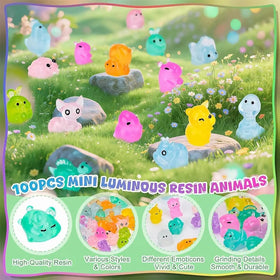 Generic Glow-in-the-Dark mini ocean creatures add whimsy to dioramas.