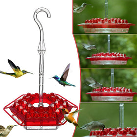 Generic Hummingbird Feeder red color adds charm and visibility.