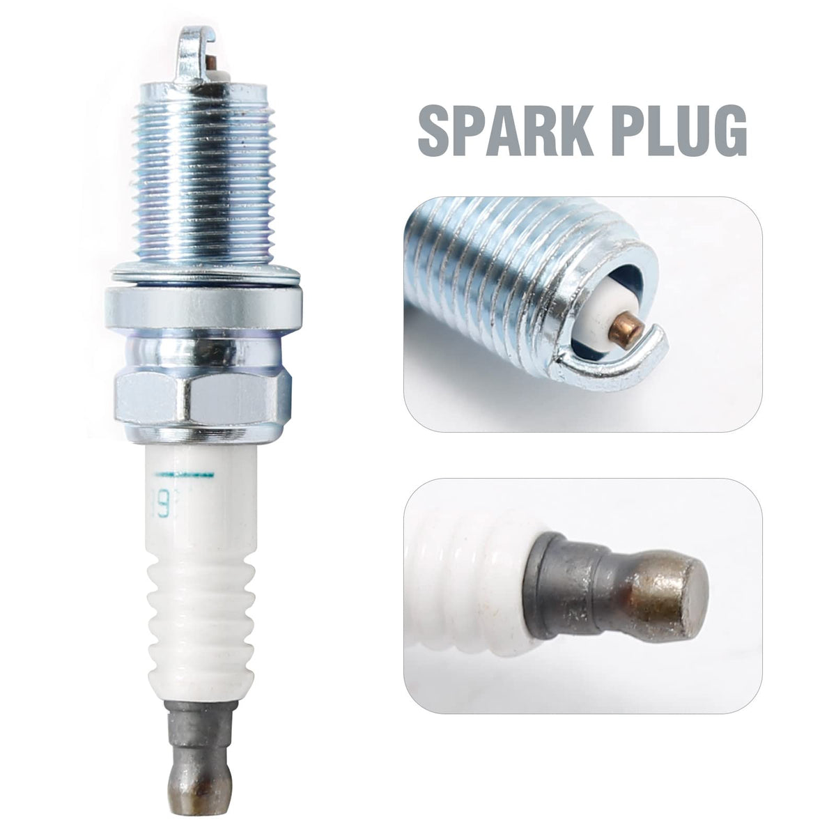 Spark plug included with the coil module for quick maintenance checks.