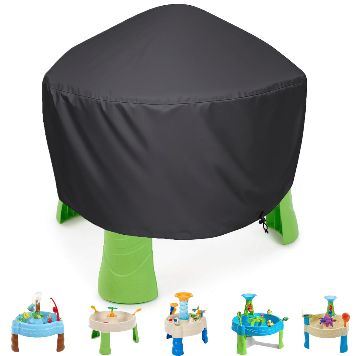 Generic kids water table cover front view protects against rain and debris