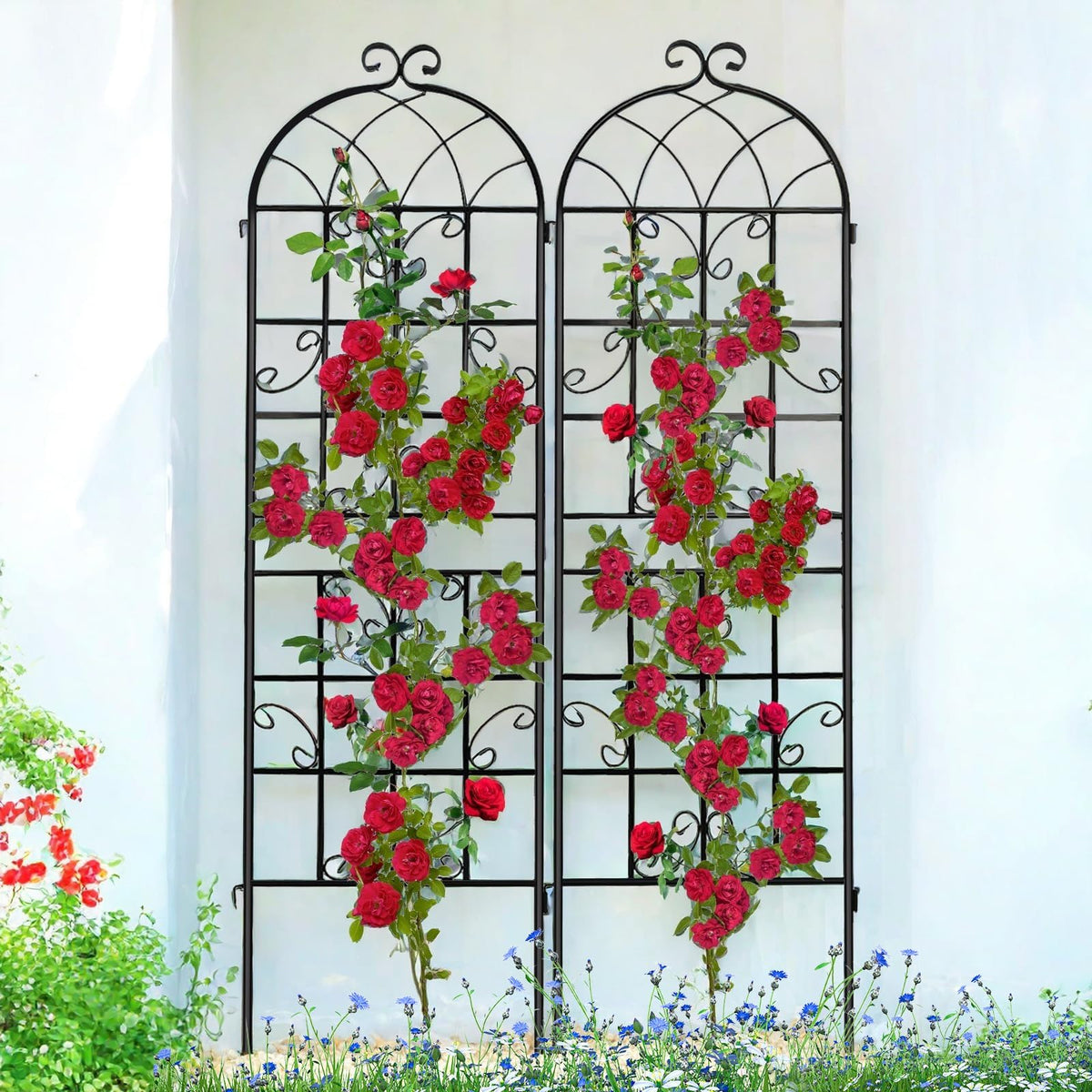 Generic Lorenzo Trellis 2-pack assembly demonstrates quick setup for balcony gardens.
