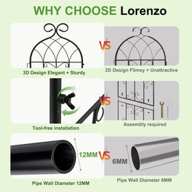 Generic Lorenzo Trellis vertical garden showcases efficient space-saving support for climbing plants.
