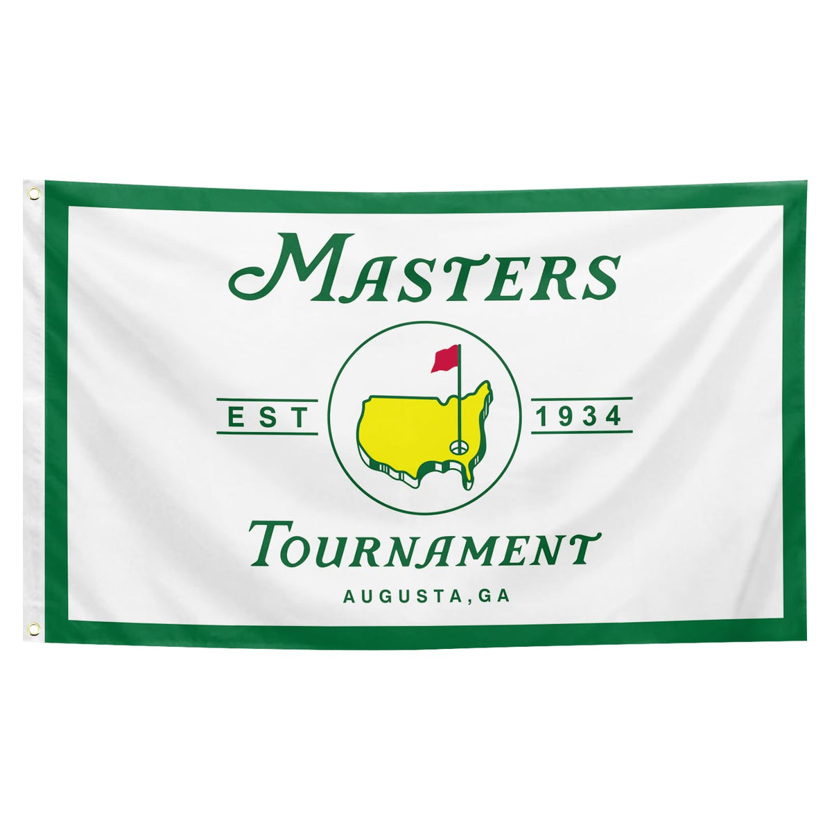 Generic Masters Flag Golf 3x5 ft banner for indoor display with vivid colors.