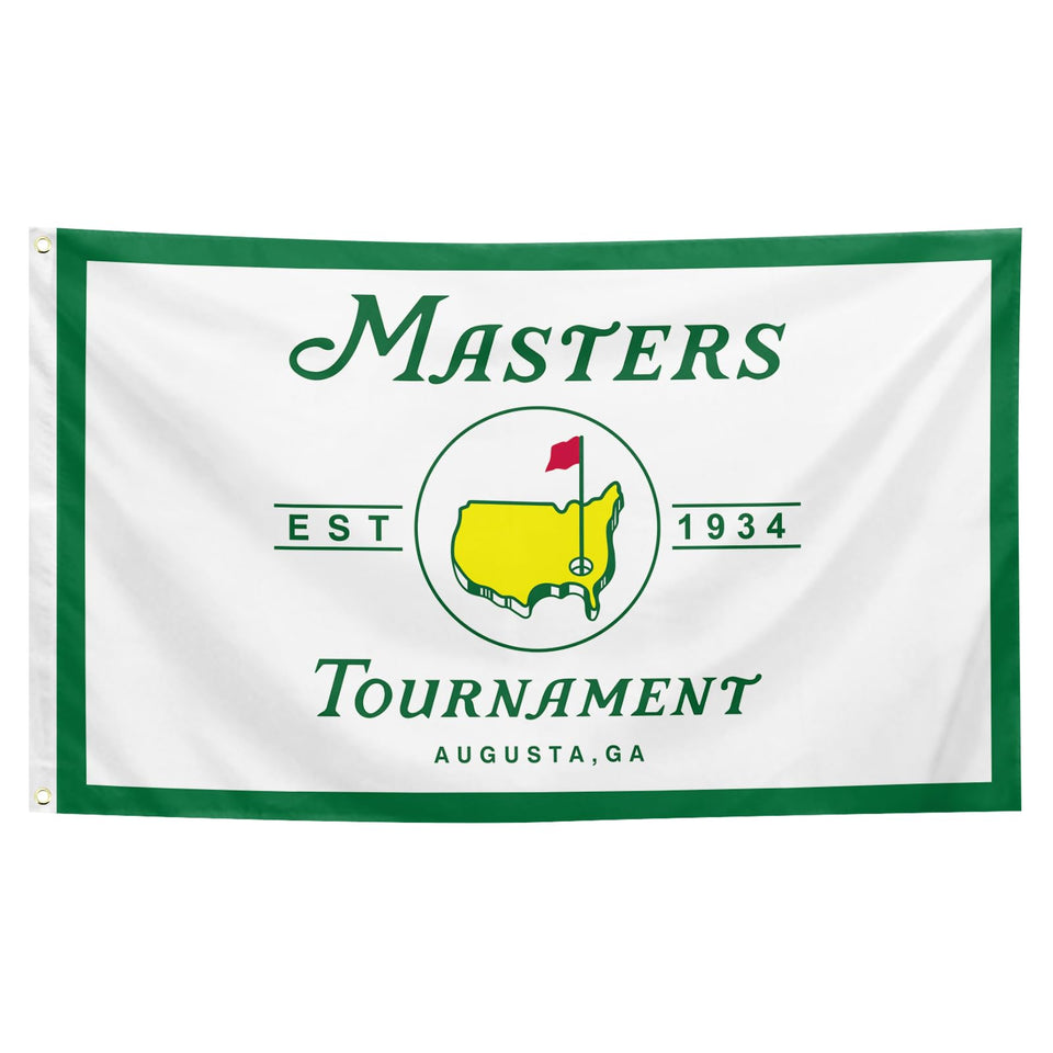 Generic Masters Flag Golf 3x5 ft banner for indoor display with vivid colors.